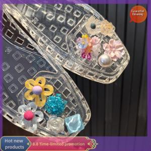 Graceful 1Set Korean Fashion Crystal Shoe Advanced Handmade Beaded Flower Pearl Bow Sequin DIY Detachable Shoes Decorations Accessories