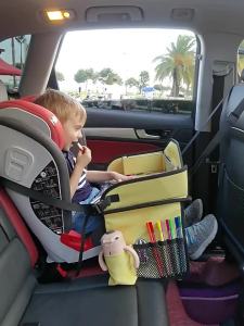 Car-mounted Childrens Dining Tray Baby Pacifying Artifact Car Rear Seat Safety Tray Multifunctional Foldable Storage Small Table Board