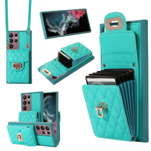 Card Case For Samsung With Diagonal Strap lanyard Coin Purse Case Cases Mobile Phone Shell Samsung S23 Ultra S24 Plus S22 Plus S24 Ultrs S21 FE S22+ Wallet Bag Case Samsung Note20 Ultra Cover With Card Holder Samsung S23 FE Casing Cards slot Case Rope