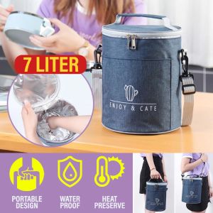 [Sell Zone] [ 7 Liter ] Round Luncbox Portable Carry Bag / Beg Mudah Alih Bekas Makanan / 大号7L圆型饭盒套