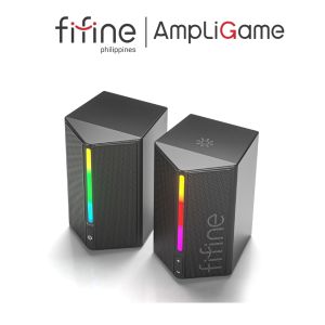 FIFINE AmpliGame A20 Computer Speakers Desktop PC Speakers with Volume Control RGB Gaming Loudspeakers Wired with 3.5mm Aux Audio Cable for Laptop Monitor Phone Tablet