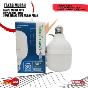 BOHLAM/LAMPU LED 30WATT T BULB JUMBO SUPER TERANG MEREK TAKASIMURAH/LAMPU LED 30WATT EN-9930 T30 SNI