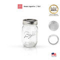 61000 Ball Mason Jar Regular Mouth Pint Jar 16 oz ขวดโหลแก้วบอลล์ ปากแคบ พร้อมฝา 16 ออนซ์ แก้วถนอมอาหาร แก้ว DIY. 