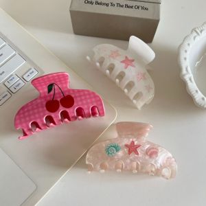 XINSHENGSHI ลูกเชอร์รี่ ที่หนีบผมรูปดาวทะเล มหาสมุทร อะซิเตท คลิปผมกรดอะซิติก หวาน คลิปฉลาม คลิปจับดาวทะเล สาวๆ