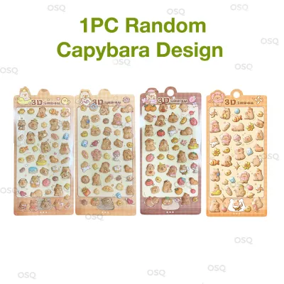 OSQ Cute 3D Capybara Panda Dinosaur Stickers For Diary Journal DIY Art Craft Stationery Decoration