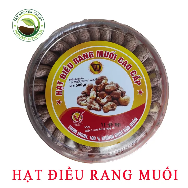 500G Hạt điều rang muối xếp hộp - Hạt điều A cồ xếp hộp
