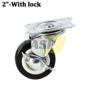 1 To 3  Black Rubber caster Wheels Trolley Swivel Wheel (Brake/Fixed/Without Lock)