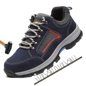 ยี่ห้อไซส์พิเศษ39-48ผู้หญิงผู้ชายทำงาน & ความปลอดภัยรองเท้าบูทหนังแท้เหล็กToecapตัวกันกระแทกManรองเท้าสตรี