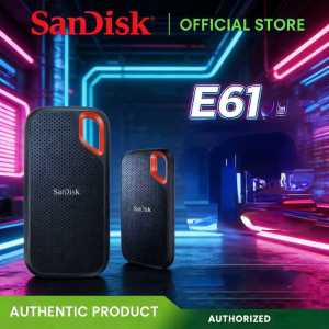 SanDisk E61 High Performance External SSD 1TB 2TB 4TB 6TB 8TB 10TB NVM 1050MB/s Read Speed IP65 Rated for Durability