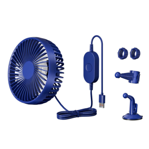 Portable USB Car Fan With Adjustable Angle Suction Cup Mount 360 Rotation Cooling For Office Truck Tent Home Vehicle