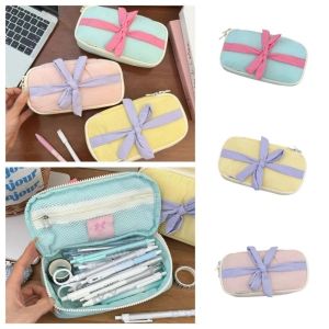 GIORGIONE  Storage Bow Stationery Bag Bowknot Large Capacity Bow Pencil Pouch Cartoon Aesthetic Korean Style Pencil Case Stationery Holder
