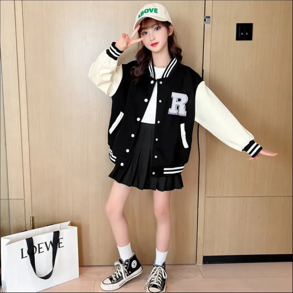 Baseball uniforms for Girls Spring and Autumn Korean style Jacket Kids Fashion Jackets Girls Baseball Tops Lazada PH