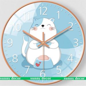 Tranh đồng hồ tròn ảnh Chibi decor phòng khách/ phòng ngủ cửa hàng tạo điểm nhấn cho không gian