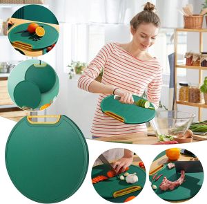 Round Rotatable Cutting Board Non-Slip Double-Sided Hanging Vertical Chopping Board Kitchen Cutting Board