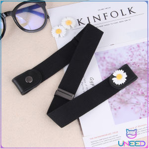 Need. Fashion Nonporous Square Buckle Versatile Wild Leather Canvas Material Invisible and Seamless Belt