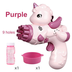 Kids Automatic Bubble Gun Blower With Music and Light Portable Bubble Machine Birthday Gift Goodie Bag Filler