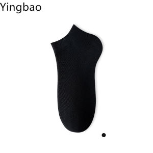Yingbao ถุงเท้าผ้าฝ้ายสูงระดับข้อเท้าสำหรับผู้ชายและผู้หญิงบางเฉียบระบายอากาศตาข่ายแบบสั้นกีฬาฤดูร้อนไม่แสดงถุงเท้าผ้าฝ้ายวิ่ง