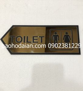 Bảng chỉ dẫn nhà vệ sinh toilet wc inox in uv 10 x 25cm