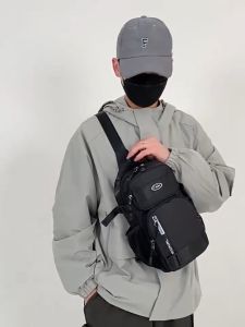 Men Chest Bag Durable Water Resistant Oxford Cloth Large Capacity Adjustable Strap Outdoor Travel