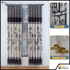 Gorden Import Mewah 2023 Kain Blackout Floking Tebal Bludru Embosh Motif Bunga Tulip