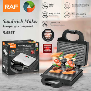 Hot Sale [ China Shipping ]2025 New Product RAF European Household Double Side Heating Sandwich Machine   Multifunctional Toast Waffle Breakfast Machine Toast JK