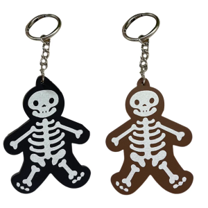 Da thời trang bộ xương Keychain với kim loại được gia cố circlet cho đồ trang trí cho ngày lễ và quản lý quan trọng