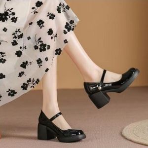 Fashion Womens  Mary Janes Pump Classic One-strap Block Heel Pumps