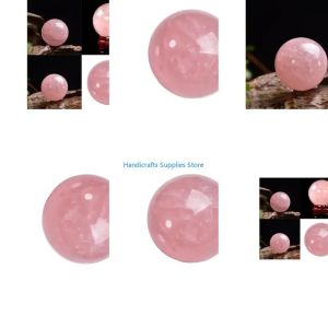 Kirilgu Rose Quartzs Sphere 4cm Pink Crystal Ball for Home Office Decors and Meditations 2B5Z7