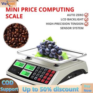 【Vodool Auto Center】40kg/1g Commercial Price Scale LCD Digital Display Counting Weight Scale Food Produce Scale for Farmers Market Meat Shop