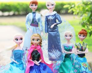 1set  Frozens Princess 11 Joint Doll Snow Queen doll Girls Toys Cross-dressing doll Birthday Christmas Gifts toys for children