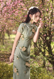 COCOEPPS dresses for women cheongsam 2024 New Chinese Style Daily Improvement Cheongsam Summer Girl Simple and Elegant Retro Long Dress