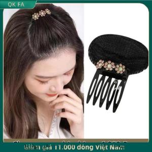 QK FA ✨ Rhinestone vô hình Fluffy Sponge tóc Clip phía trước dòng tóc khối lượng cơ sở Puff đệm tóc Bun tóc tạo kiểu tóc kẹp tóc