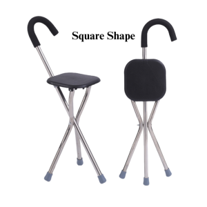 Bossku Anti Slip Walking Stick Stainless Steel Folding Chair Kerusi Lipat Kerusi Tongkat Orang Tua 手杖凳 拐杖凳