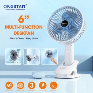 6 " desk fan USB rechargeable portable electric fan multifunctional clip fan handheld fan wall fan