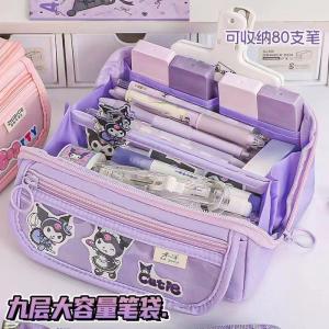 LVYIMAOการจัดส่ง 3 วัน🚚Sanrio น่ารัก มี Melody Kuromi และ กระเป๋าใส่ดินสอความจุมากอเนกประสงค์สไตล์กล่องดินสอนักเรียน🎉🎉