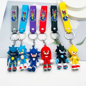 QIXING Cute Fashion Bag Charms Accessory Birthday Gifts Sonics Doll Bag Pendant Car Key Ring Wristband Key Chain Sonics Keychain