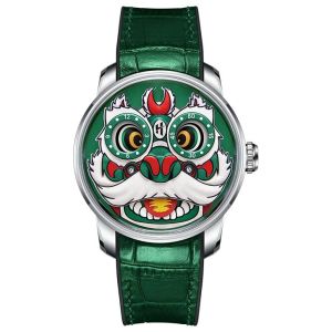LUCKY HARVEY CNY Lion Green AUTOMATIK 43mm Lelaki Watch