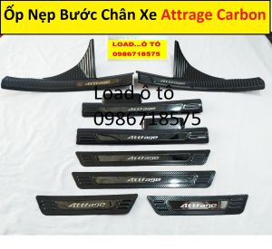 Ốp Bậc Chân Nẹp Bước Chân Xe Mitsubishi Attrage 2023-2018 Vân Carbon Bộ 8 Chi Tiết
