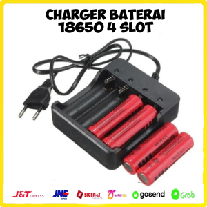 Dekstop Charger Universal 4 slot baterai Senter Powerbank Multifungsi  18650