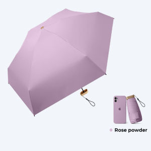 Ô dù mini (nhỏ) có thể gập lại | UV UPF 50+ | Sấy Nhanh | Đóng mở thủ công| Nhỏ | Được thiết kế dành cho nữ (Nữ) Thời trang chống tia cực tím Lớp phủ màu đen Túi ô che nắng nhỏ