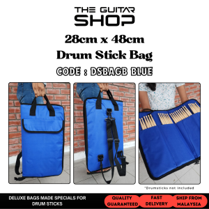 Drum Stick Bag (28cm x 48cm) with 2 pockets comes in Handle Grip Shoulder Strap and Drum Mounting Strap - DSBAGB