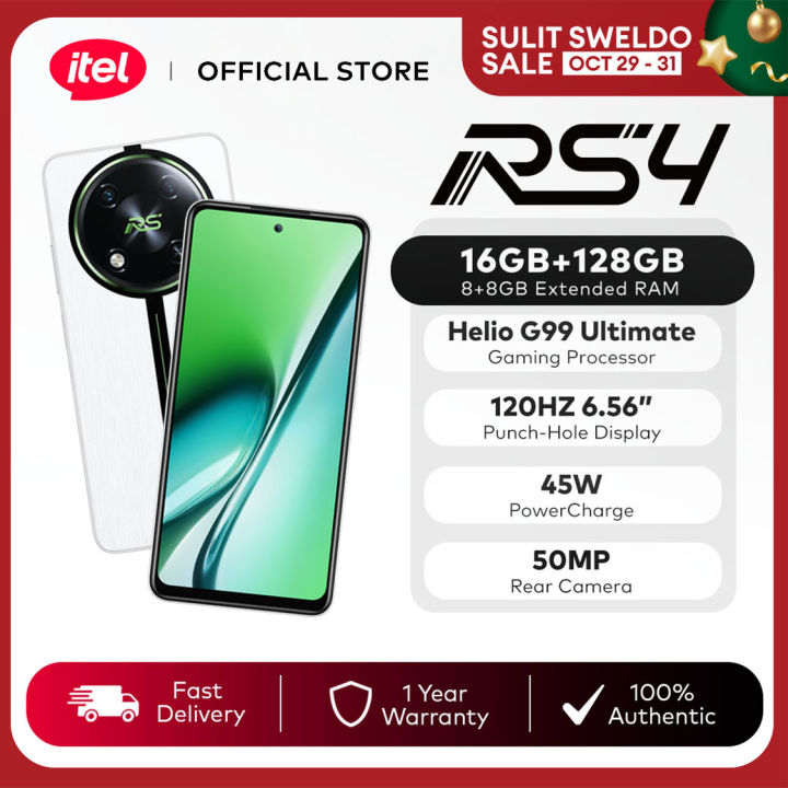 [New] itel RS4 RAM 16GB (8GB+8GB)+ROM 128GB Helio G99 45W 5000mAh  120hz Screen Punch Hole Lazada PH