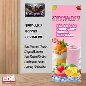 Spanduk Banner Smoothies 60X160 Cm Bisa Request Desain