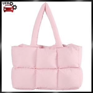 [Ueb Wholesale Mall]Women Simple Cloud Bag Solid Color Quilted Fashion Shopping Bag Large Capacity Soft Cloud Tote Bag Trendy Commuting Bags