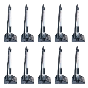 10Pcs Secure Pen with Adhesive Chain and Security Pen Holder Reception Counter Pen Desktop Pen Black Ink Pen for Desk