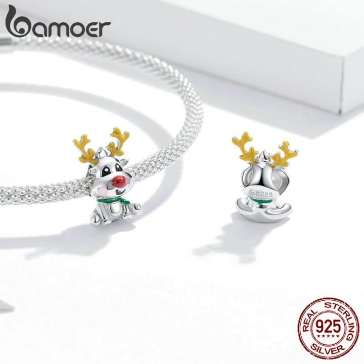 BAMOER%20Cute%20Reindeer%20Metal%20Beads%20for%20Women%20925%20Sterling%20Plated%20Silver%20Charm%20Beads%20Jewelry%20Making%20for%20Bracelet%20Bangle%20BSC375%20-%20Image%206