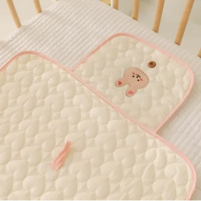 DSLONG 71 Foldable Diaper Changing Pad Cute Bear Rabbit Portable Infant Diaper Mat Easy to Carry Changing Cover Pad Newborn Care