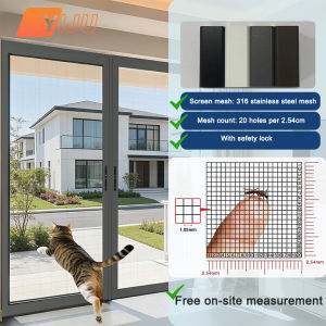 Customized Insect Sliding Screen Door Pet Mesh Aluminum 316 Stainless Steel Free On-Site Measurement