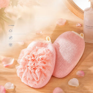 2-in-1 Exfoliating and Bathing Towel Powerful Dirt Removal Bathing Mitts Dual-side Use Gentle Bath Glove