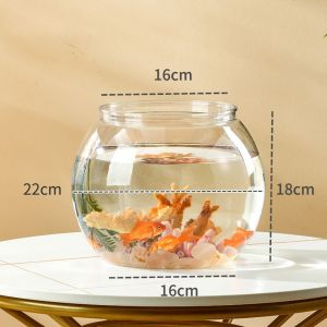 Chuniy Fish Tank Mini Aquarium Nhựa tròn trong suốt Portable Fish Tank Bowl Bàn tốt Vision Sáng tạo Phòng khách Cá cảnh